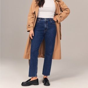 Abercrombie Curve Love Ultra High Rise Ankle Straight Jeans